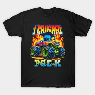 Graduation Pre-K Monster Truck Boys I Crushed Preschool Grad T-Shirt